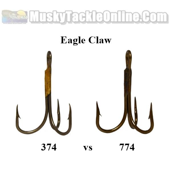 5 Eagle Claw Bronze 2x Treble Fish Fishing Hooks Size 2 374a 374